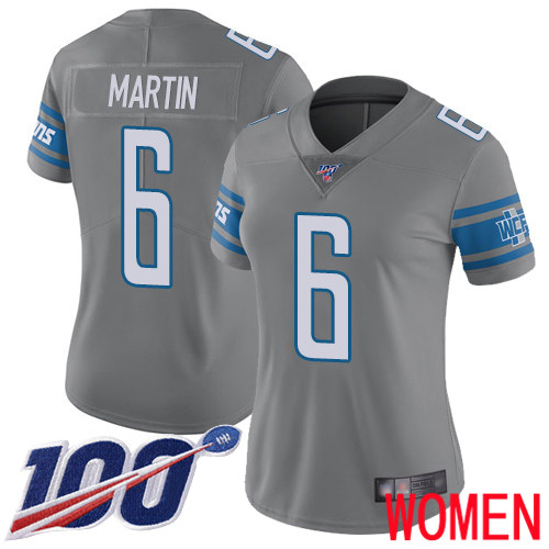 Detroit Lions Limited Steel Women Sam Martin Jersey NFL Football #6 100th Season Rush Vapor Untouchable